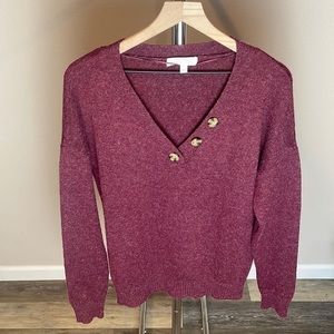 Adyson Parker Split V-Neck 3 button sweater
